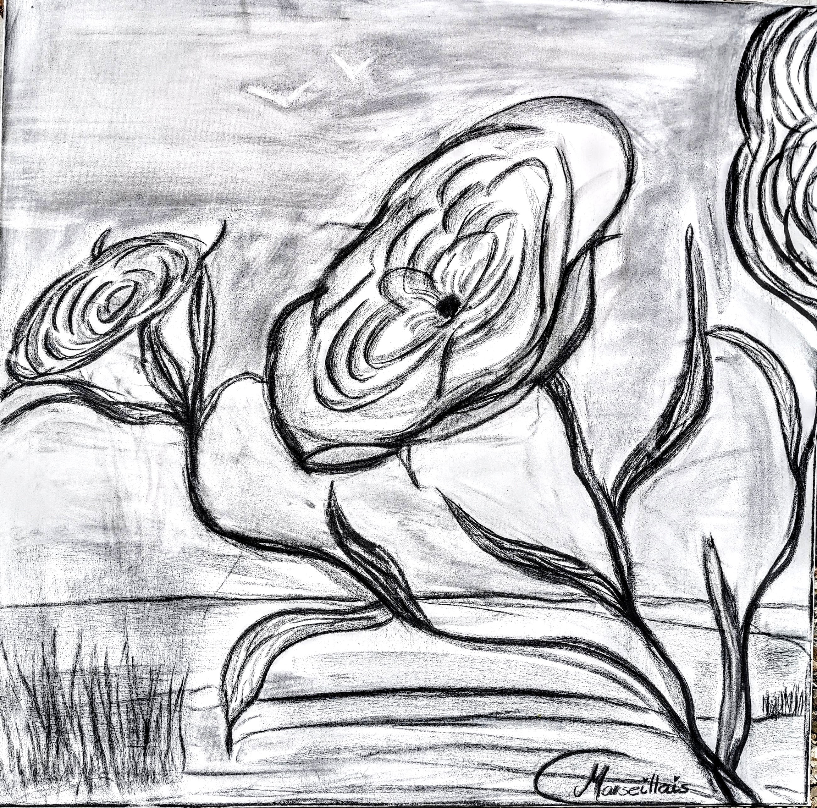 Rosens Blomstring   100 x 100 cm.